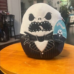 Squishmallows Black and White Plush Toy Jack Skellington